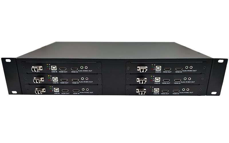 帶本地環(huán)出6路HDMI KVM高速光端機2U機架